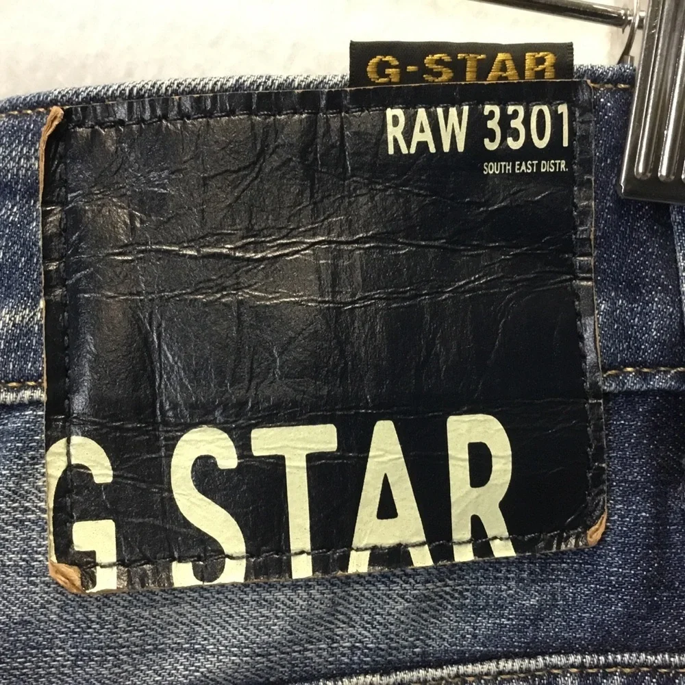G-Star Raw 3301 Denim Arc Shorts Distressed Faded - Picture 7 of 15